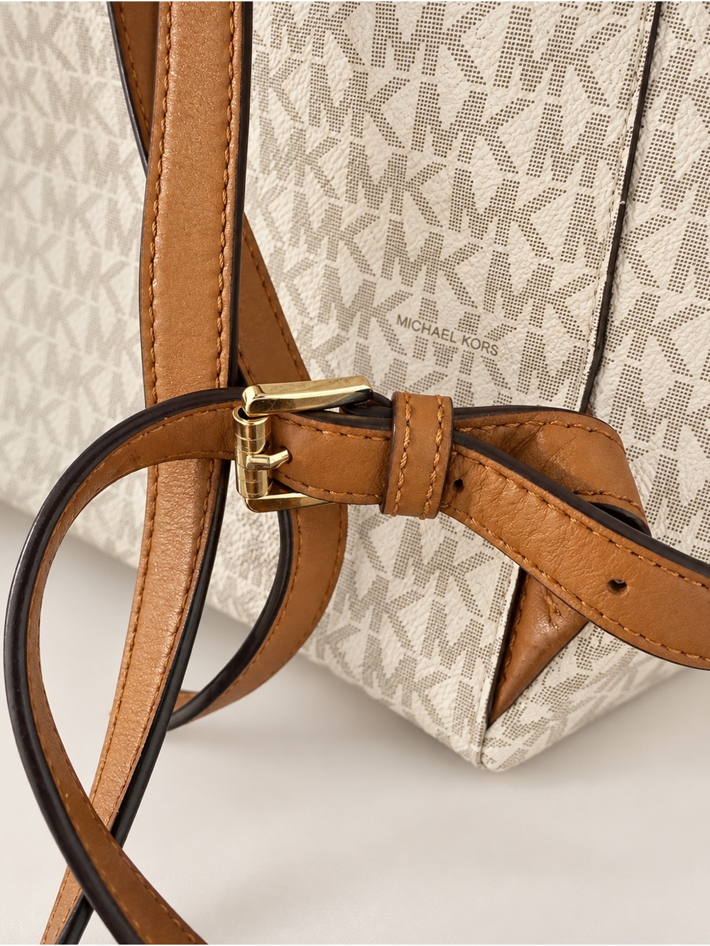 Michael Kors Cream and Tan Signature Backpack - Picture 5 of 6